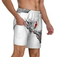 thumbnail image 3 of Balery Moose Kissing Under Mistletoe Mens Swim Trunks Swim Shorts for Men Quick Dry Inseam Beach Shorts with Compression Liner Pocket-Medium, 3 of 9