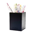 thumbnail image 3 of Square Pens Pencils Cup Holder Desk Stationery Organizer, Selected Faux Leather (Black), 3 of 4