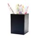 thumbnail image 3 of Square Pens Pencils Cup Holder Desk Stationery Organizer, Selected Faux Leather (Black), 3 of 4