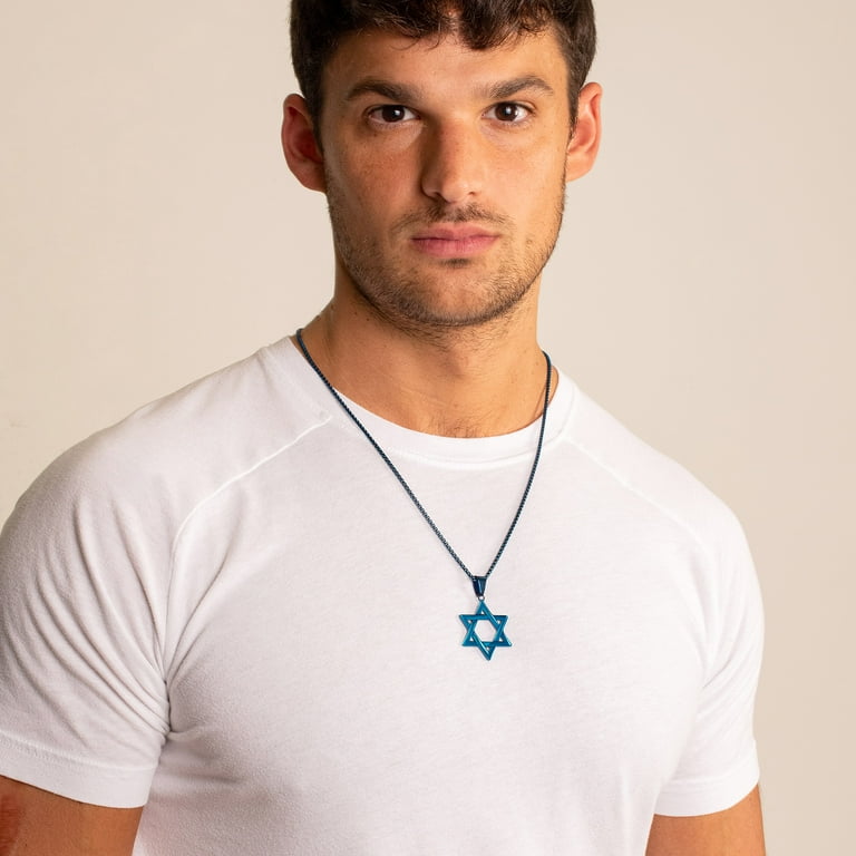 Wearing star deals of david necklace