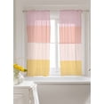 thumbnail image 3 of Colorful Stripe Curtains 45 Inch Length,Sheer Curtains for Bedroom Living Room Window Modern Pink Red Yellow Vertical Striped Rod Pocket Drapes Kitchen Curtains Small Half Window 42"x45" 2 Panels, 3 of 6