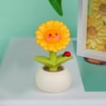 thumbnail image 5 of Sokhug Fake Sunflower, Mini Potted Artificial Sunflower, Small Fake Sunflower for Bathroom Home Shelf Decor, Low Maintenance Fake Plants, Realistic Faux Plant for Office Desk, 5 of 6