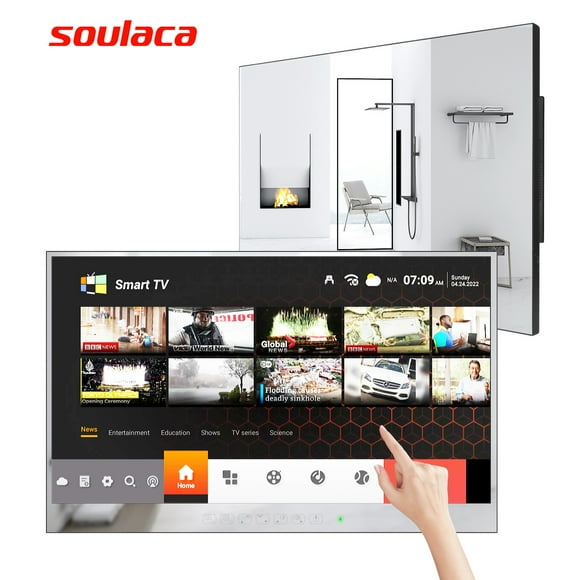 Soulaca 27 inches Smart Touchscreen Mirror LED TV for Bathroom Touch Panel ATSC Tuner Android Television Brand New