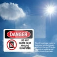 thumbnail image 6 of (2 Pack) Do Not Climb In Or Around Dumpster OSHA Danger Sign 14 Inch X 10 Inch Vinyl Label Decal Sticker Weather Resistant, UV Protected for Workplace, Business, and Construction Site, Made in the USA, 6 of 7
