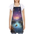 thumbnail image 2 of Zufioo Magical Bees Twilight River Print Tie-up Apron, Unisex Kitchen Apron - Oil-proof, Stain-proof and Waterproof, Suitable for Restaurants and Service Industries-One Size, 2 of 9
