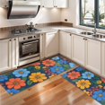 thumbnail image 3 of Kitchen Rugs Sets Of 2,Pioneer Flower Floral Print Pattern Anti Fatigue Kitchen Mat Rugs Non Slip Washable,Decorative Kitchen Floor Mats for Kitchen,Sink,Laundry,17"X47", 3 of 5