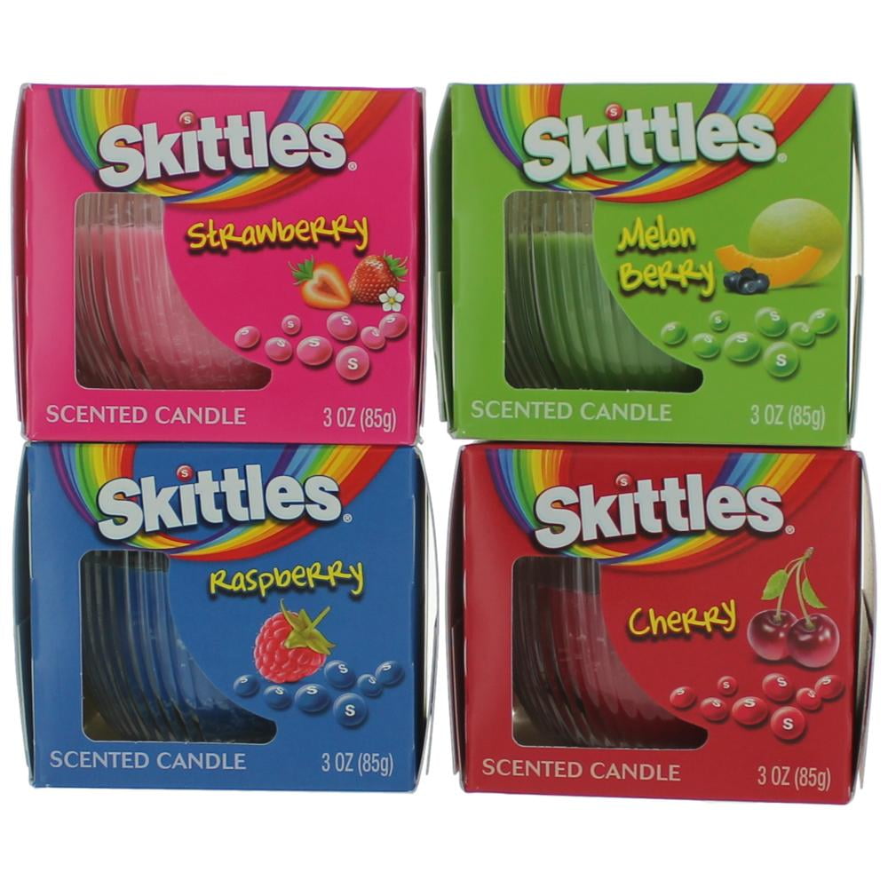Skittles Scented Candle 4 Pack of 3 oz Jars Variety