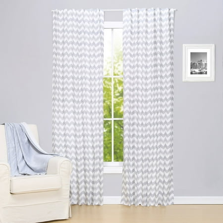 The Peanut Shell Blackout Drapery Panels Grey Zig Zag Chevron
