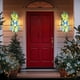 thumbnail image 4 of Decoración de la escalera de Navidad Corona de lágrimas | Decoración de puertas colgantes con luces LED | Pino artificial, ornamentos rojos y dorados, lazo | 17,7"x7,87" | Realzador de barandillas, 4 of 6