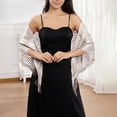 thumbnail image 3 of Elegant Lace Shawl Scarf for Bridal Wedding Evening Gown and Formal Party Versatile Triangle Wrap Garment Accessory for All Seasons, 3 of 3