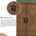 thumbnail image 6 of Outdoor Storage Shed with Lockable Door, Wooden Tool Storage Shed with Detachable Shelves and Pitch Roof, Brown, 6 of 11