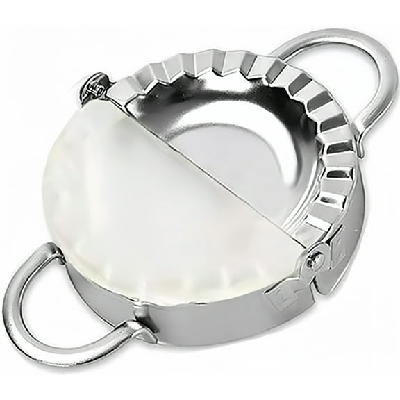 BKSDUEH Stainless Steel Dumpling Empanada Ravioli Maker Press Pierogi Mold, Wonton Mould, Easy-tool for Dumpling Wrapper Dough Stamp Cutter Pastry Pie Making (Silver, 2.95 inch)