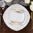 thumbnail image 5 of Balsa Circle 10 White Gold Round 10" Disposable Salad Dinner Plastic Plates Metallic Prints Party Events Tableware, 5 of 8