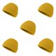 thumbnail image 1 of Guardurnaity Sombreros de mujer Color sólido Accesorio de ropa Sombreros de moda Gorros de invierno Gorro de punto unisex grueso para al aire Amarillo 5piezas, 1 of 6