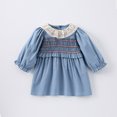 thumbnail image 1 of Korean Style Girls' Princess Dress 0-6Y 2025 Spring Cute Lace Peter Pan Collar Kid's A-Line Dress Baby Children's Clothing, 1 of 6