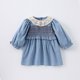 thumbnail image 1 of Vestido de princesa de estilo coreano para niñas de 0 a 6 años, vestido acampanado con cuello Peter Pan de encaje bonito para primavera 2025, ropa para bebés, 1 of 6