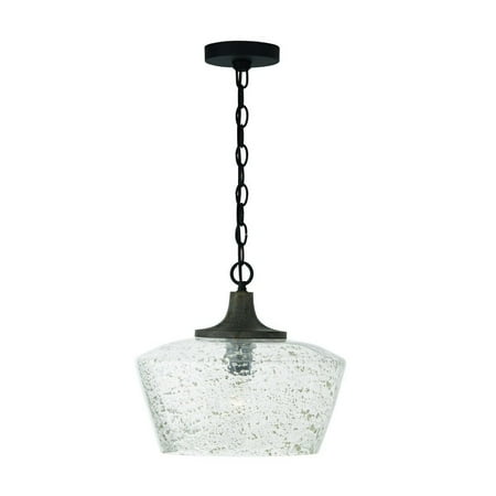Capital Lighting 347611 Clive 14  Wide Pendant - Carbon Grey / Black Iron