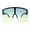 Black Green Yellow, variant on Mono Lens Rimless Oversized Shield Plastic Half Rim Sunglasses Peach Brown Green