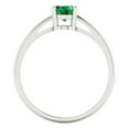 thumbnail image 4 of 1 ct Oval Cut Simulated Emerald Solitaire 18K White Gold Womens Engagement Ring, 4 of 5