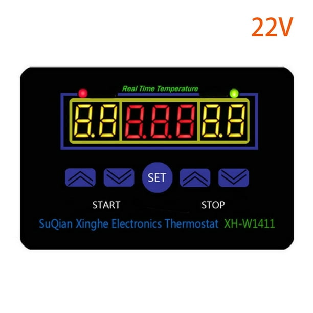 Controlador de termostato digital LED Termómetro regulador de temperatura inteligente Encender apagado 22v Eigraketly EL4891-02