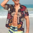 thumbnail image 5 of Lsque Forest Wild Mushroom pattern Hawaiian Shirt for Men, Unisex Summer Beach Casual Short Sleeve Button Down Shirts-XX-Large, 5 of 9
