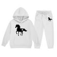 thumbnail image 3 of CHENge Girl's Tracksuit Sets 2 Piece Outfits Cute Hoodie Matching Jogger Sweatpants Clothes Set for 3-14 Years, 3 of 5