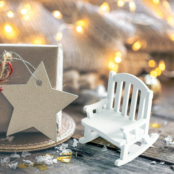 Mini Chair Ornament - Classic Christmas Decor, Hand-Painted Resin Holiday Decoration for Desk, Tree & Gifts, Durable Festive Home Accent