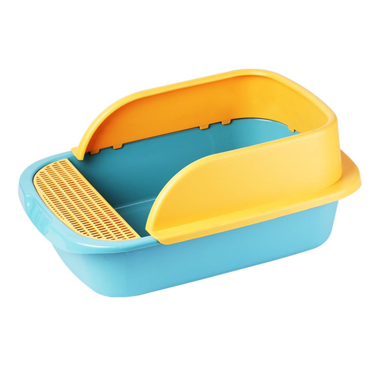Bvdfgk Semi Enclosed Cat Litter Box, Detachable Design High Sided Rim Portable Pan Tray Green