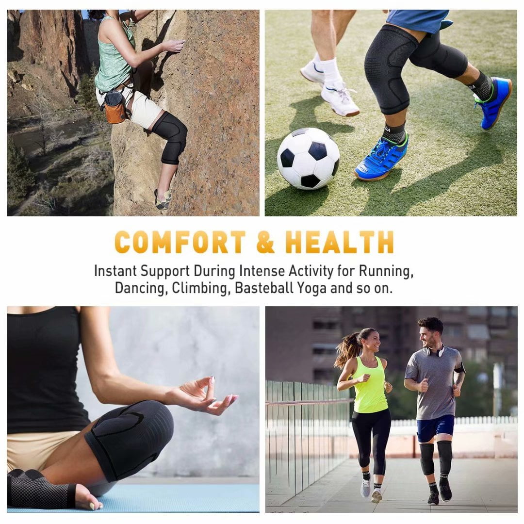 Running Injury Recovery Football Gold S Copper Compression Knee Sleeve for Joint Pain Relief Squats Arthritis AVIDDA Knee Brace Support Pair for Men Women Meniscus Tear Weight Lifting