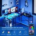 thumbnail image 3 of Tuekys L Shaped Computer Gaming Desk, 54 inch Home Office Desk with Power Outlet LED Strip and Storage Bag, Reversible Modern Simple Study Desk, 3 of 6