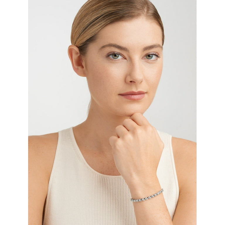 Rhodium plated 2024 tennis bracelet