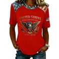thumbnail image 7 of 250 Anniversary USA Shirt for Women Retro Statue of Liberty Pullover Top Casual Short-Sleeved Patriotic Shirt, 7 of 7