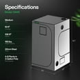 thumbnail image 3 of VIVOSUN G448 48"x48"x80" Grow Tent, 4x4 ft Advanced Gray Grow Tent with 22mm Thickened Poles, Observation Window and Floor Tray for Hydroponic Plants for VS4000/VSF4300, 3 of 8