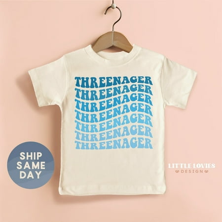 Bella Canvas Threenager Shirt 3rd Birthday Gift For Toddler 3 Year Old Kid Present Young Wild And Three Birthday Bodysuit (CA-B129)