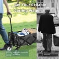 thumbnail image 2 of YRLLENSDAN Folding Wagon with Wheels Foldable Wagon Grocery Wagon Outdoor Wagon Cart Portable Wagon Utility Wagon for Camping Beach Sports Wagon,Black, 2 of 8