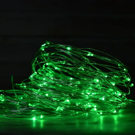 Micro Led Light - 100 Green LED Micro Fairy String Light, Waterproof Wire (33ft, AC Plug-In) by PaperLanternStore By Fantado Ship from US