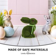Raindrops Moss Flocked Bunny Decor Green Easter Decorations Spring Holiday