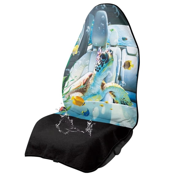 XYZCANDO Sea Turtle Car Seat Towel Stain Resistant Seats Cushion Protection Non Slip Backing Sweatproof Cushion Protector with Storage Bag for Most Cars SUVs and Sedans