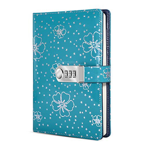 A5 Size Diary with Combination Lock Password Notebook Locking Personal Diary Purple ARRLSDB PU Leather Journal with Lock