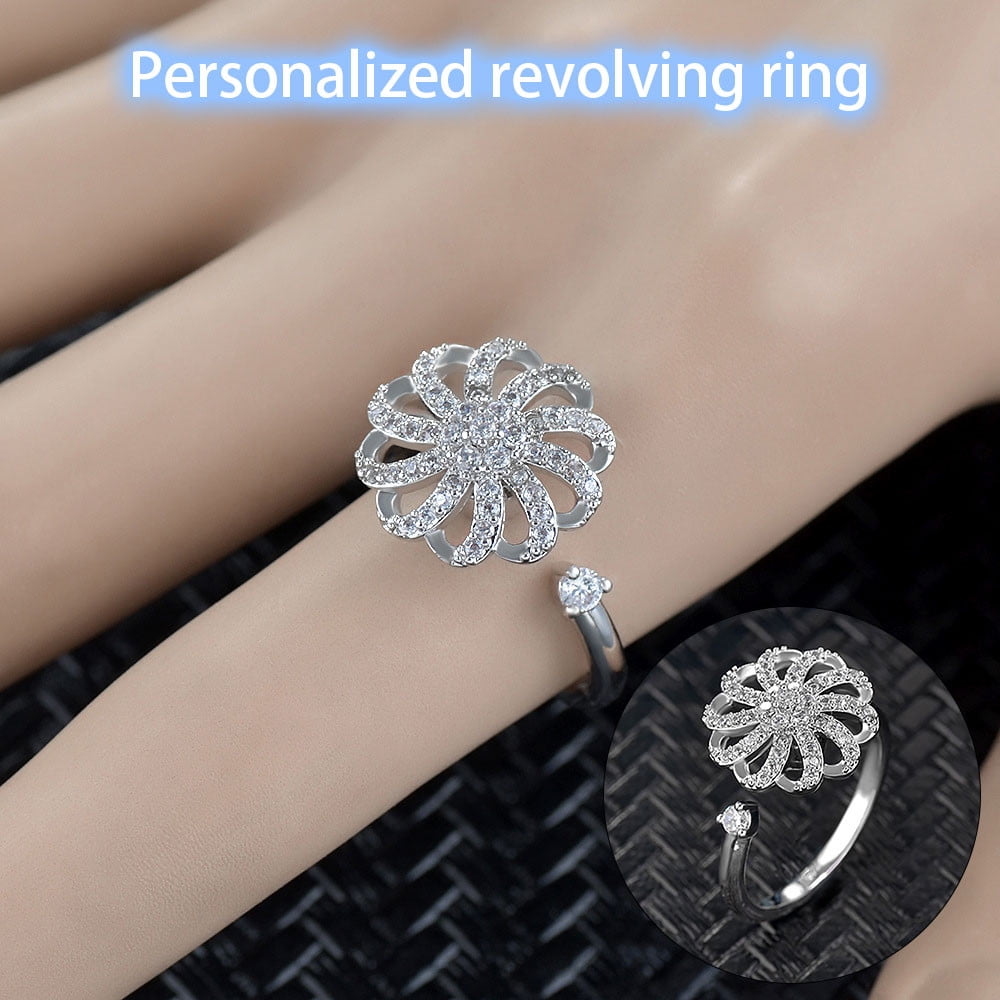 Boyfriend Family Tronet Rings for Women Gorgeous Personalized Metal Full Diamond Microinlaid Zircon Female Ring Jewelry Gift Good Gift for a Girlfriend 