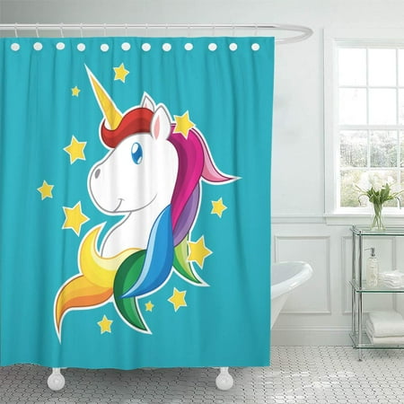 Cynlon Character Colorful Cute Unicorn Cartoon Stars Yellow