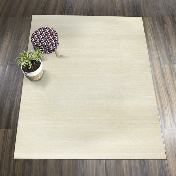 My Magic Carpet Machine Washable Area Rug Solid Cream 5X7