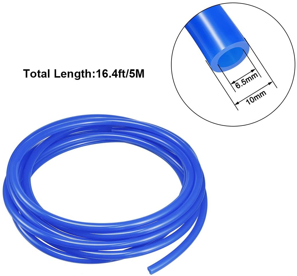 MKEUDQ-Pneumatic Air Tubing, 10mm ODx6.5mm ID 5 Meter 16ft PU Polyurethane Air Compressor Tube Hose Pipe Blue