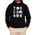 thumbnail image 6 of Touchdown Football Hoodie Distressed Game Day Tailgate Pullover Sweatshirt, Black, M, 6 of 8
