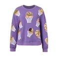 thumbnail image 1 of MKLEKYY Veste à Imprimé Léopard pour Femmes Sweat à Paillettes Col Rond Surdimensionné Manches Longues, 1 of 6