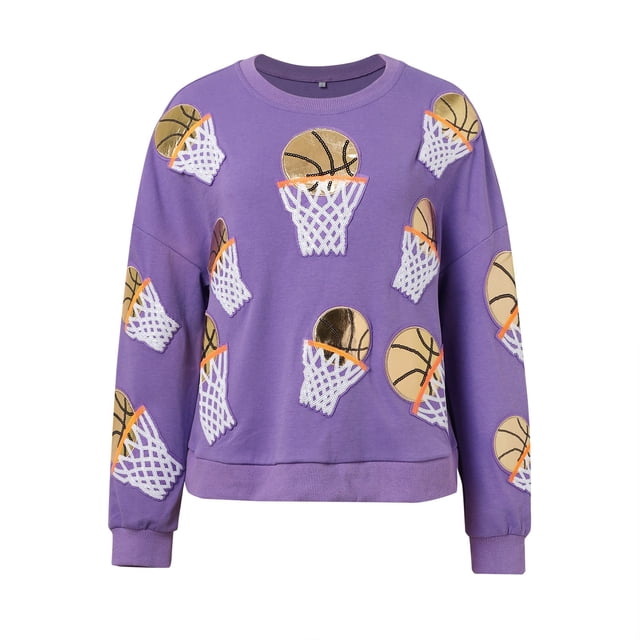 MKLEKYY Veste à Imprimé Léopard pour Femmes Sweat à Paillettes Col Rond Surdimensionné Manches Longues