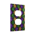 thumbnail image 2 of Kll Mardi Gras Shiny Green Purple Wall Plate,Gloss Finish,Standard Size 1 - 5" X 3", Polycarbonate Thermoplastic,Electric Receptacle Plug Covers, 2 of 8