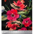 thumbnail image 1 of Soimoi Poly Georgette Fabric Leaves & Poppy Flower Print Sewing Fabric Yard 42 Inch Wide, 1 of 1