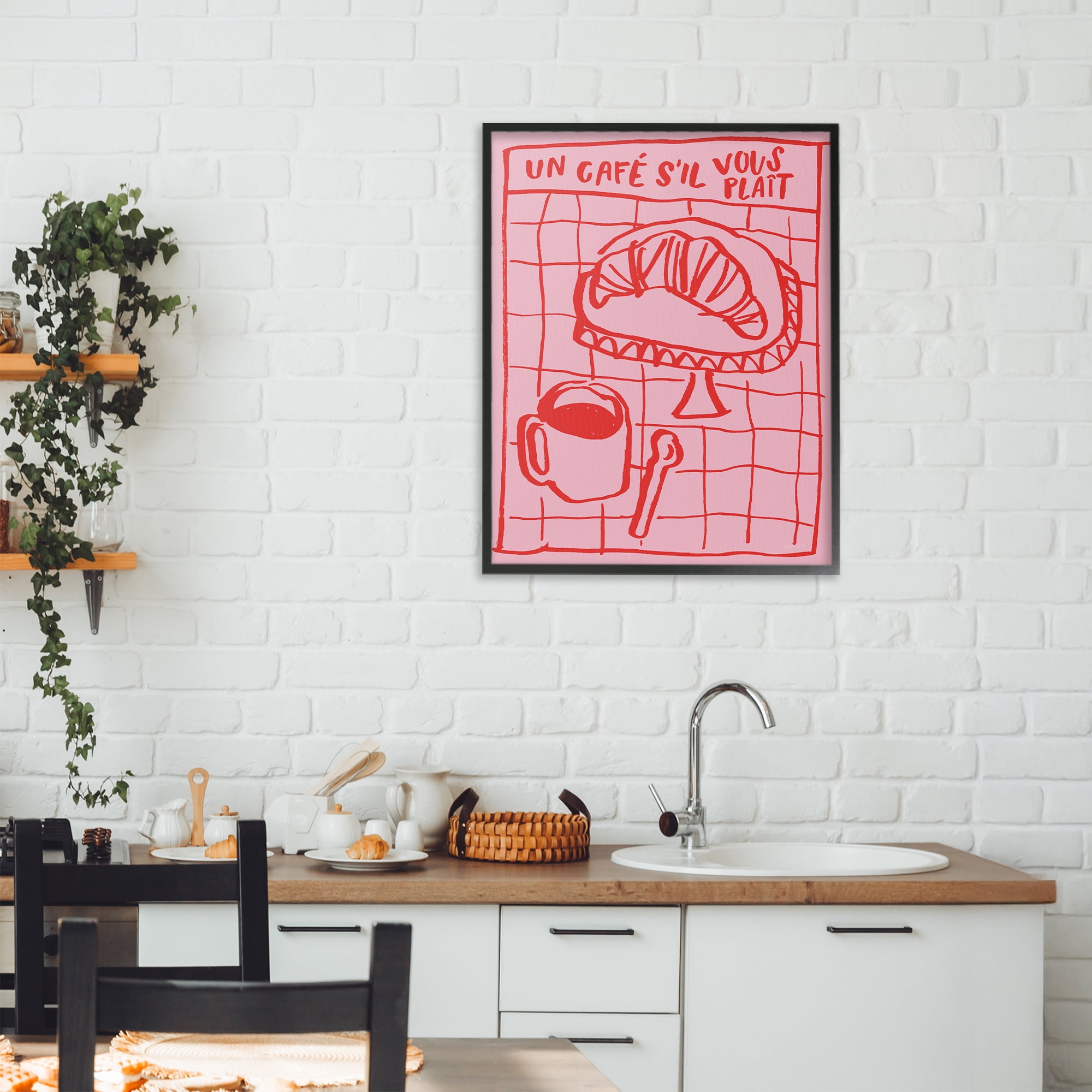 Stupell Industries Cafe Brunch Doodles Black Framed Giclee Art, design by Jenaya Jackson