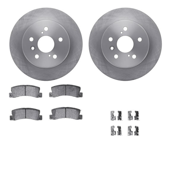 Dynamic Friction Company Rear Brake Rotors with 5000 Advanced Brake Pads includes Hardware 6512-76320